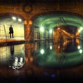 Man walks down the Albion Channel