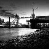 Tower Bridge from Beach BW